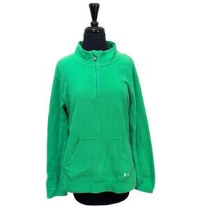 Under Armour ColdGear 1/4 Zip Pullover Women’s M Green Pink 1221653 EUC